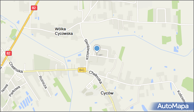 Cyców, Słowackiego Juliusza, mapa Cyców