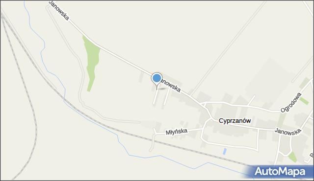 Cyprzanów, Słoneczna, mapa Cyprzanów