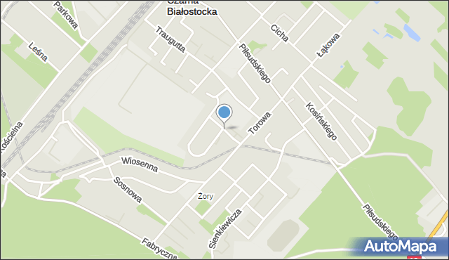 Czarna Białostocka, Słowackiego Juliusza, mapa Czarna Białostocka