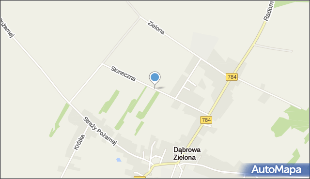 Dąbrowa Zielona, Słoneczna, mapa Dąbrowa Zielona