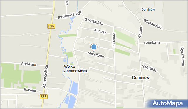 Dominów gmina Głusk, Słoneczne Wzgórze, mapa Dominów gmina Głusk