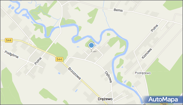 Drężewo, Słoneczna, mapa Drężewo