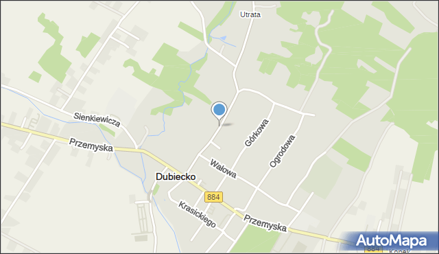 Dubiecko, Śliwnicka, mapa Dubiecko