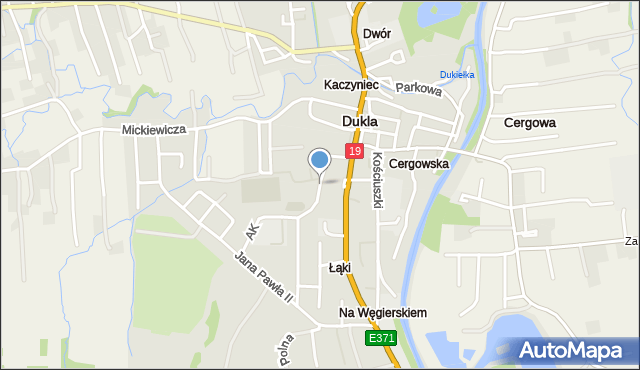 Dukla, Słowacka, mapa Dukla