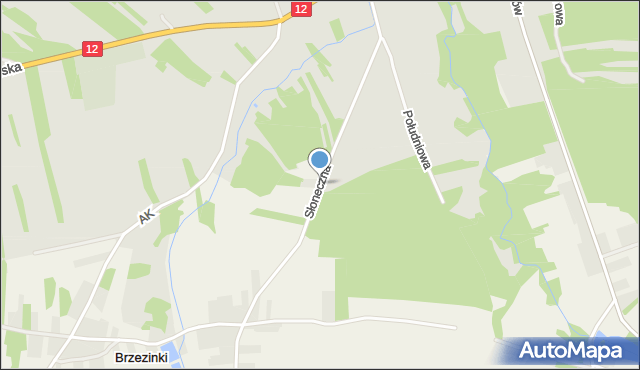 Gielniów, Słoneczna, mapa Gielniów