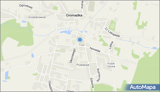 Gromadka, Słowackiego Juliusza, mapa Gromadka