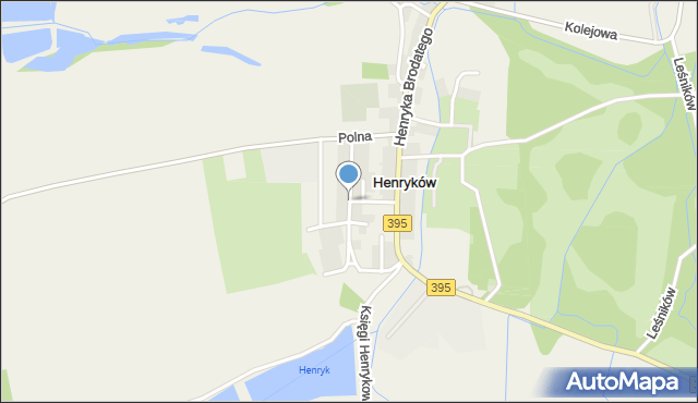 Henryków gmina Ziębice, Słoneczna, mapa Henryków gmina Ziębice