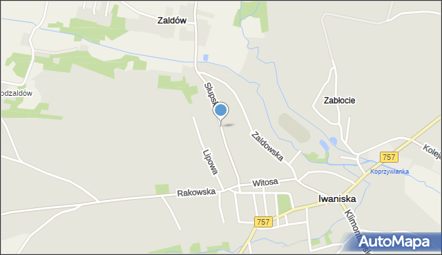 Iwaniska, Słupska, mapa Iwaniska