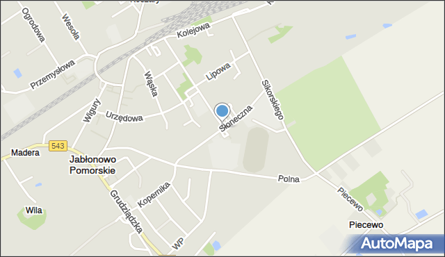 Jabłonowo Pomorskie, Słoneczna, mapa Jabłonowo Pomorskie