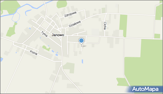 Janowo powiat nidzicki, Słoneczna, mapa Janowo powiat nidzicki