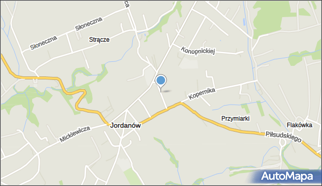 Jordanów powiat suski, Słowackiego Juliusza, mapa Jordanów powiat suski