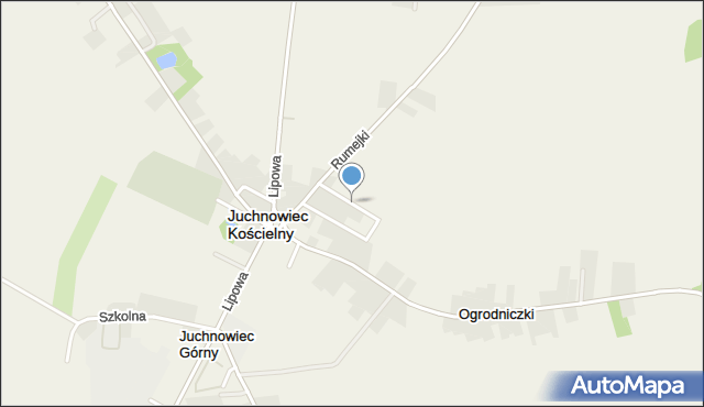 Juchnowiec Kościelny, Słonecznikowa, mapa Juchnowiec Kościelny