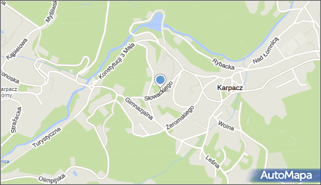 Karpacz, Słowackiego Juliusza, mapa Karpacz