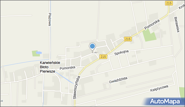 Karwieńskie Błoto Pierwsze, Słoneczna, mapa Karwieńskie Błoto Pierwsze