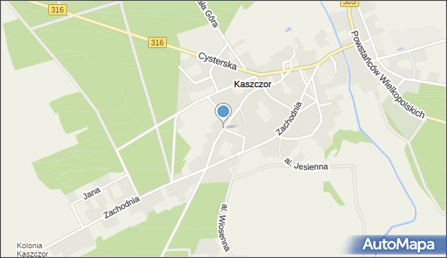 Kaszczor, Słoneczna, mapa Kaszczor