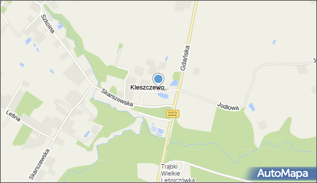 Kleszczewo gmina Trąbki Wielkie, Słoneczna, mapa Kleszczewo gmina Trąbki Wielkie