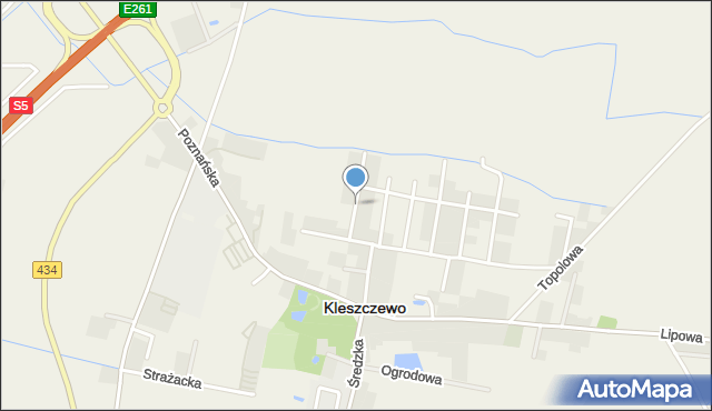 Kleszczewo powiat poznański, Śliwkowa, mapa Kleszczewo powiat poznański