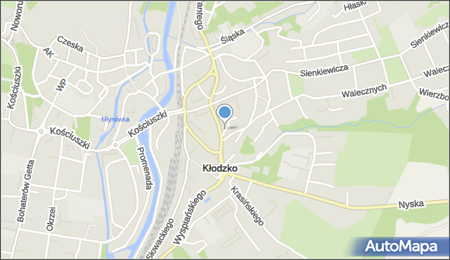 Kłodzko, Słowiańska, mapa Kłodzka