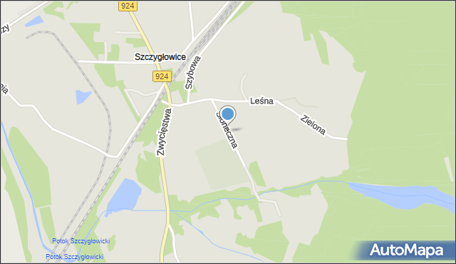 Knurów powiat gliwicki, Słoneczna, mapa Knurów powiat gliwicki