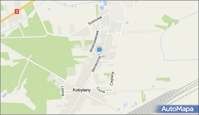 Kobylany gmina Terespol, Słoneczna, mapa Kobylany gmina Terespol