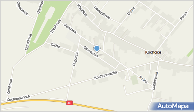 Kochcice, Słoneczna, mapa Kochcice