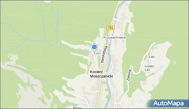 Kocierz Moszczanicki, Słupna, mapa Kocierz Moszczanicki