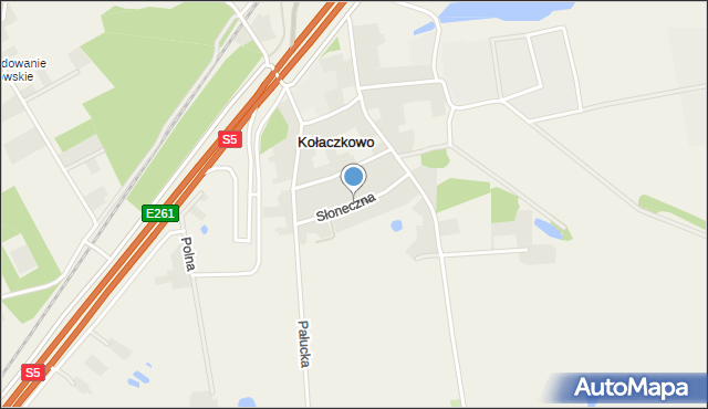 Kołaczkowo gmina Szubin, Słoneczna, mapa Kołaczkowo gmina Szubin