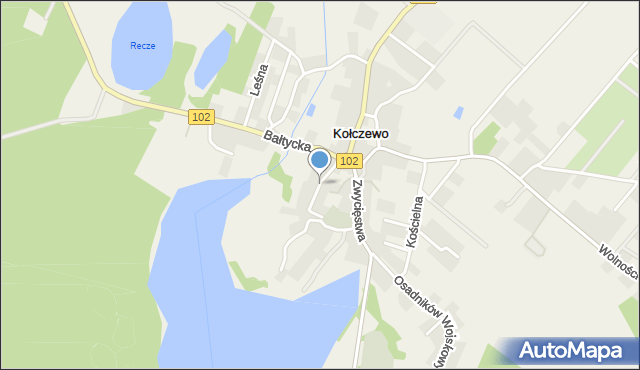 Kołczewo, Słoneczna, mapa Kołczewo