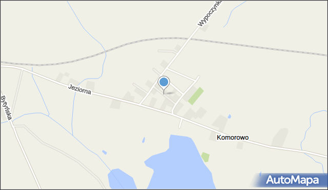 Komorowo gmina Kaźmierz, Słoneczna, mapa Komorowo gmina Kaźmierz