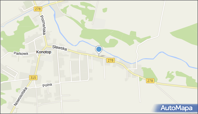 Konotop gmina Kolsko, Sławska, mapa Konotop gmina Kolsko