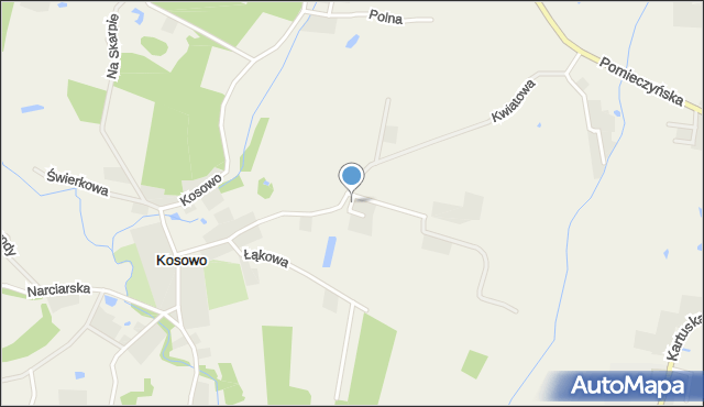 Kosowo gmina Przodkowo, Słoneczna, mapa Kosowo gmina Przodkowo