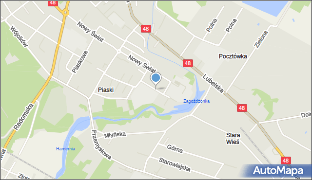 Kozienice, Słoneczna, mapa Kozienice