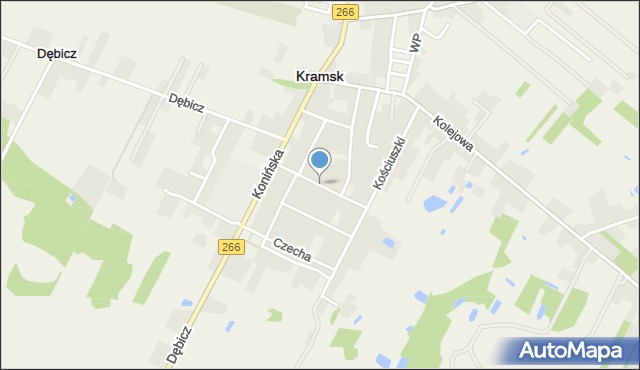 Kramsk, Słoneczna, mapa Kramsk
