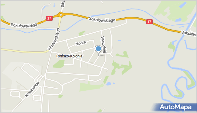 Krasnystaw, Słowicza, mapa Krasnystaw