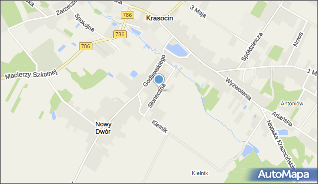 Krasocin, Słoneczna, mapa Krasocin