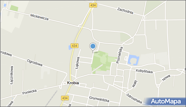 Krobia powiat gostyński, Słowackiego Juliusza, mapa Krobia powiat gostyński