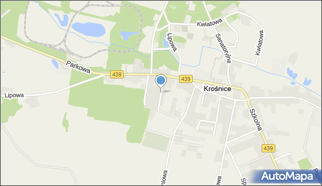 Krośnice powiat milicki, Śliczna, mapa Krośnice powiat milicki