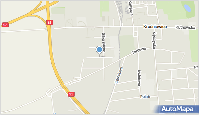 Krośniewice, Słowackiego Juliusza, mapa Krośniewice