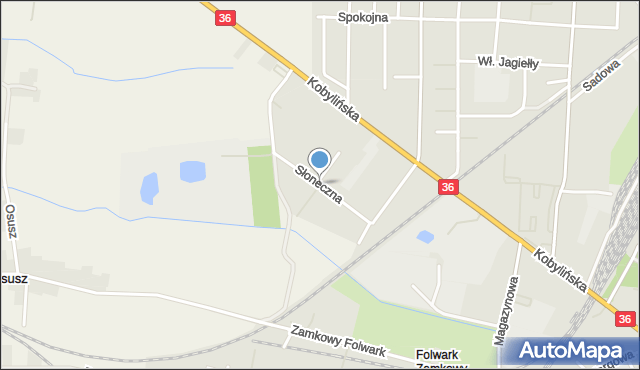 Krotoszyn, Słoneczna, mapa Krotoszyna