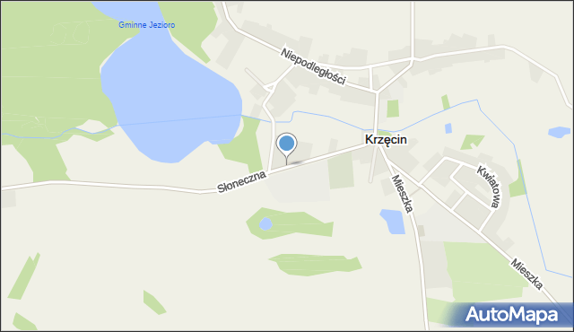 Krzęcin powiat choszczeński, Słoneczna, mapa Krzęcin powiat choszczeński