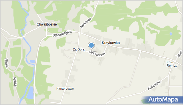 Krzykawka, Słoneczna, mapa Krzykawka