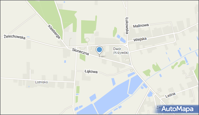 Krzywda powiat łukowski, Słoneczna, mapa Krzywda powiat łukowski