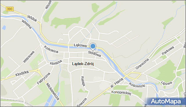 Lądek-Zdrój, Słodowa, mapa Lądek-Zdrój