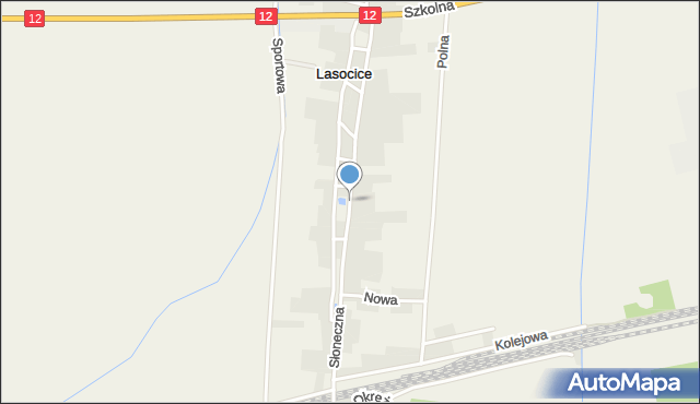 Lasocice gmina Święciechowa, Słoneczna, mapa Lasocice gmina Święciechowa
