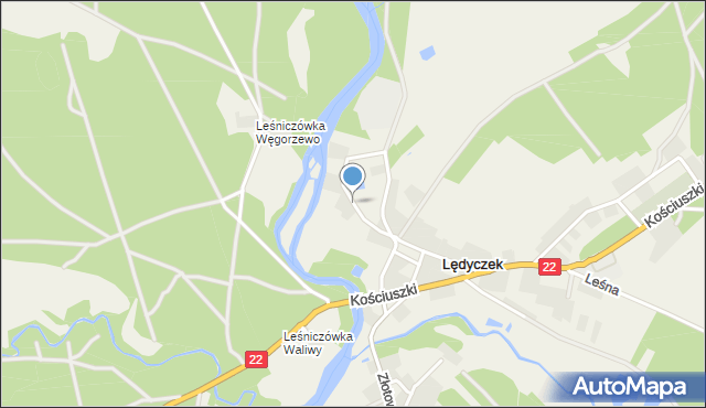 Lędyczek, Słowackiego Juliusza, mapa Lędyczek