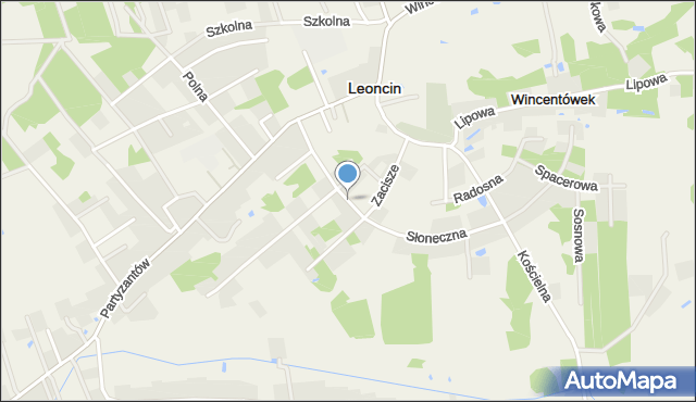 Leoncin, Słoneczna, mapa Leoncin