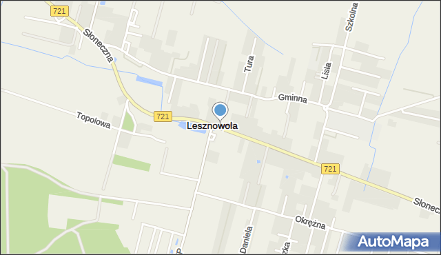 Lesznowola powiat piaseczyński, Słoneczna, mapa Lesznowola powiat piaseczyński