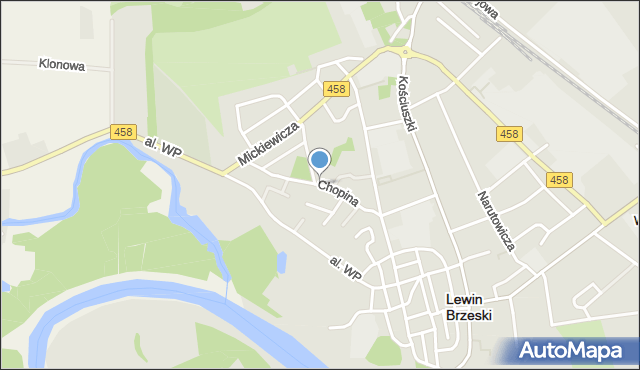 Lewin Brzeski, Słowackiego Juliusza, mapa Lewin Brzeski