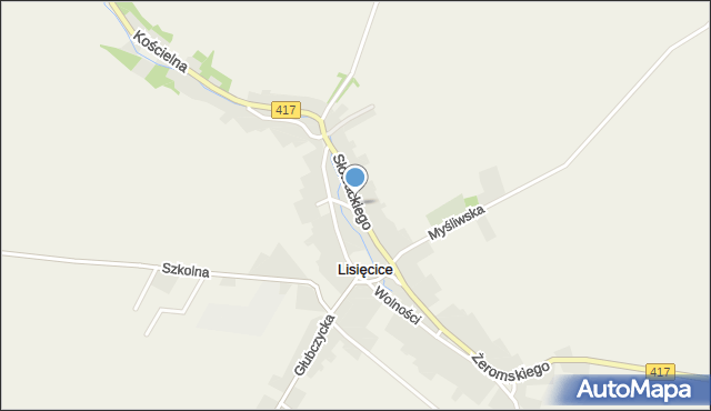 Lisięcice, Słowackiego Juliusza, mapa Lisięcice