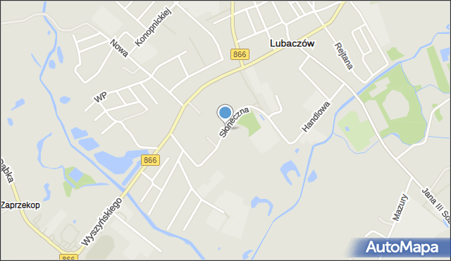 Lubaczów, Słoneczna, mapa Lubaczów